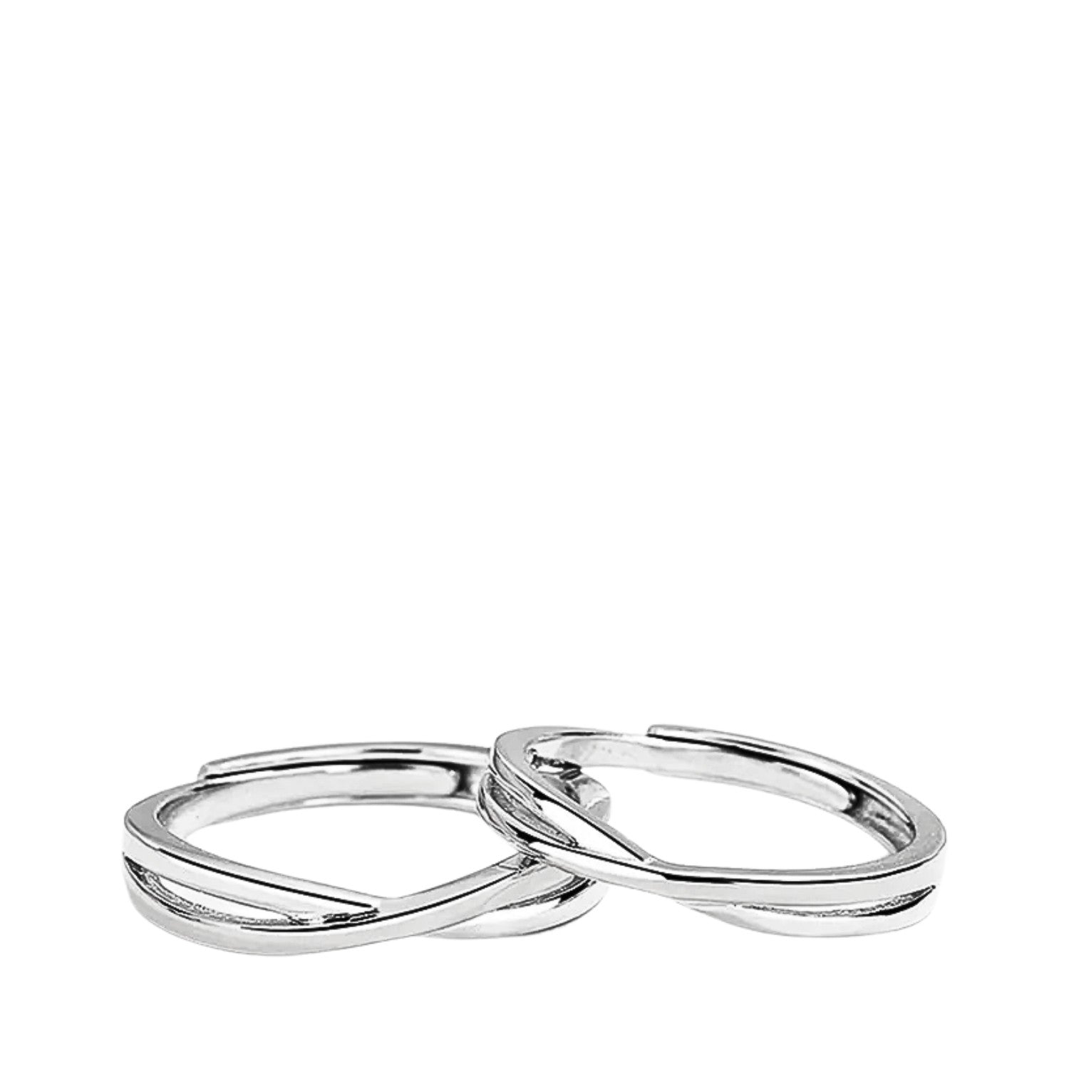 Plain Couple Rings Handcrafted 999 Fine Silver