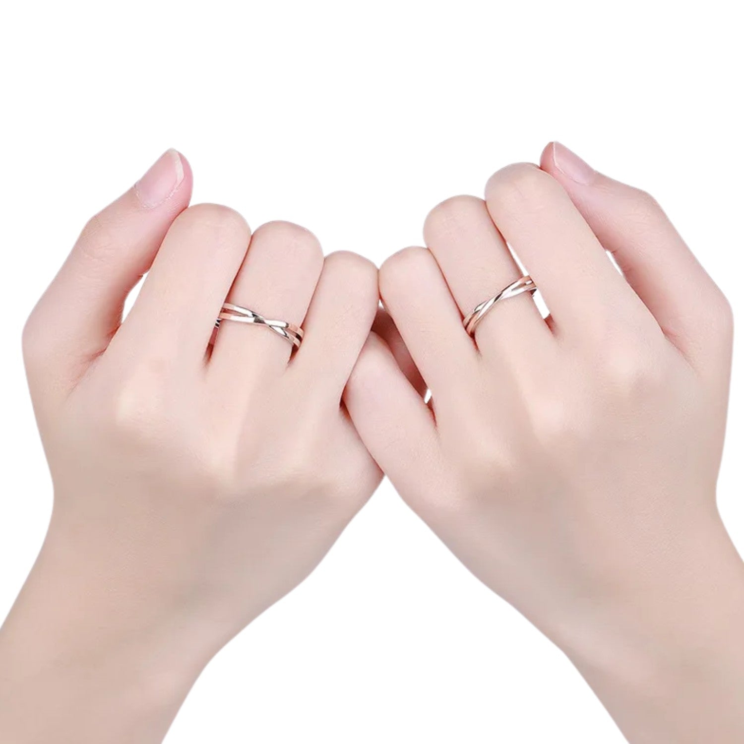 Plain Couple Rings Handcrafted 999 Fine Silver
