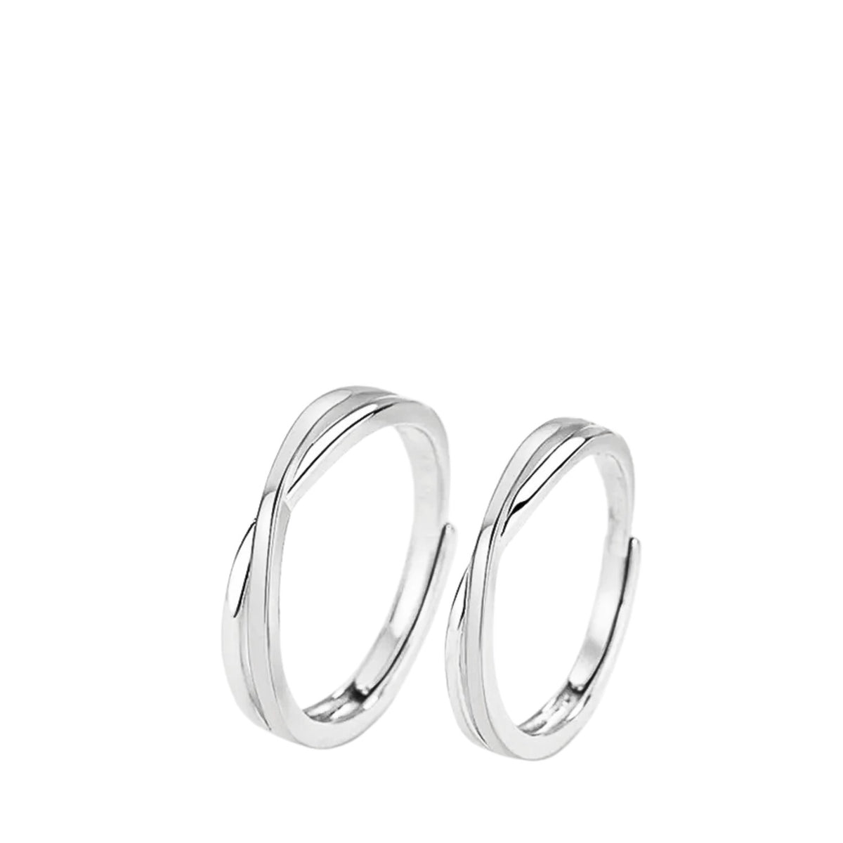 Plain Couple Rings Handcrafted 999 Fine Silver