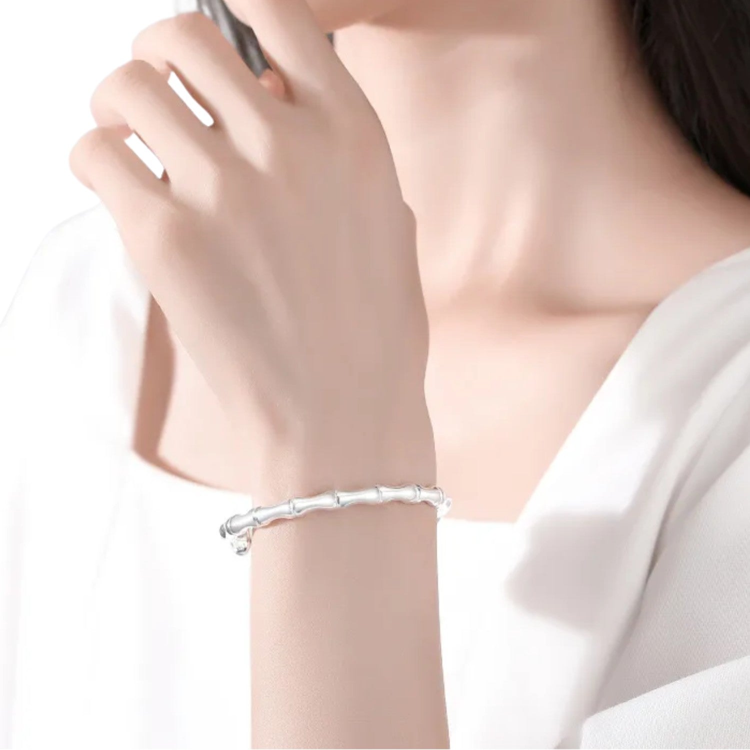 Plain Women's Bracelet Handcrafted 999 Fine Silver