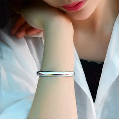 Plain Women's Bracelet Handcrafted 999 Fine Silver