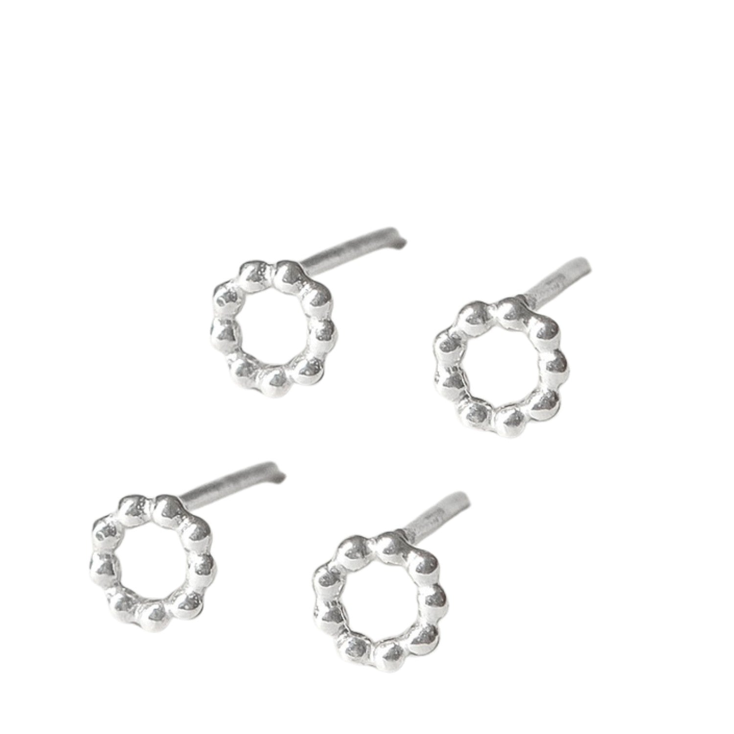 Polka Dot Hoop Earrings For Women Handcrafted 925 Sterling Silver