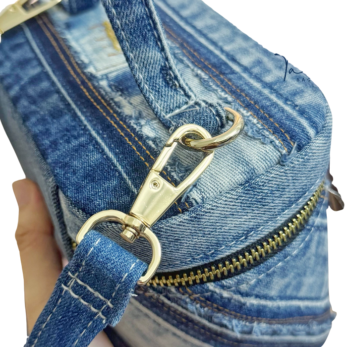 Handmade Upcycled Denim Rosa Bag