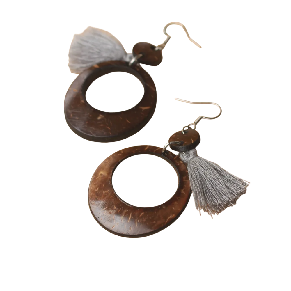 Round Coconut Earrings With Fragrances