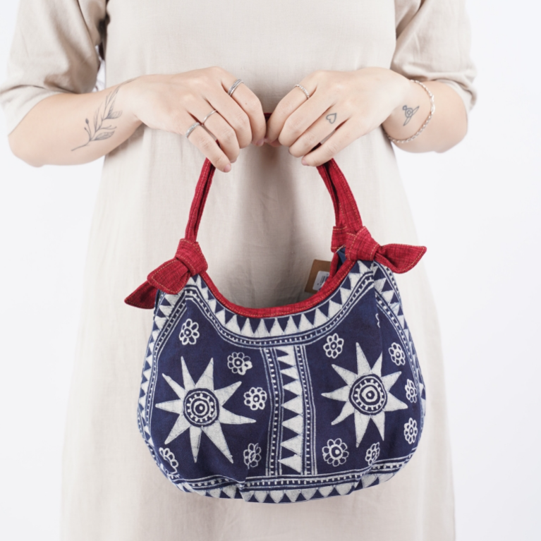 Hand-Woven Brocade Rabbit Ear Handbag