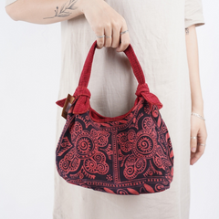 Hand-Woven Brocade Rabbit Ear Handbag