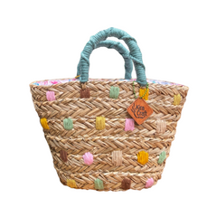 Sedge Fiber Bag Rainbow Wool