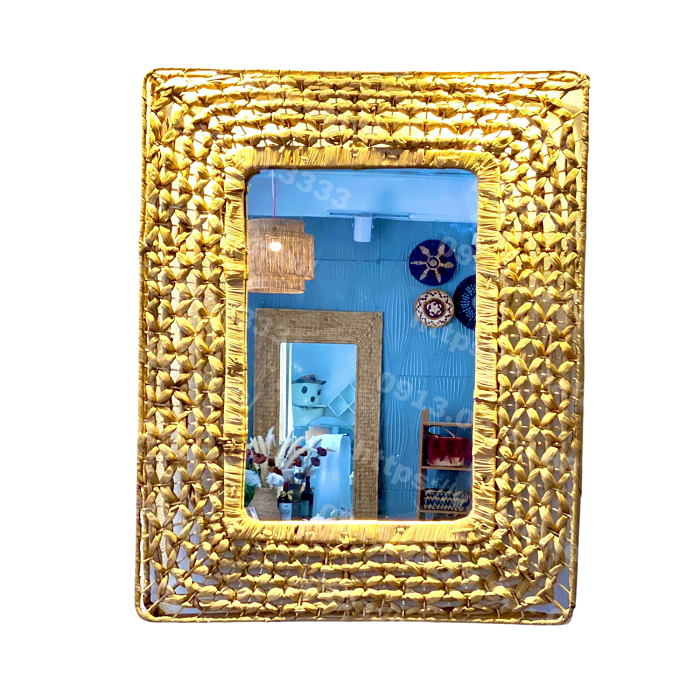 Rectangle  Water Hyacinth Mirror