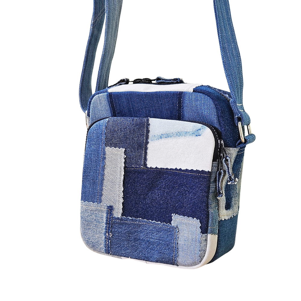 Handmade Upcycled Denim Rectangular Box Bag