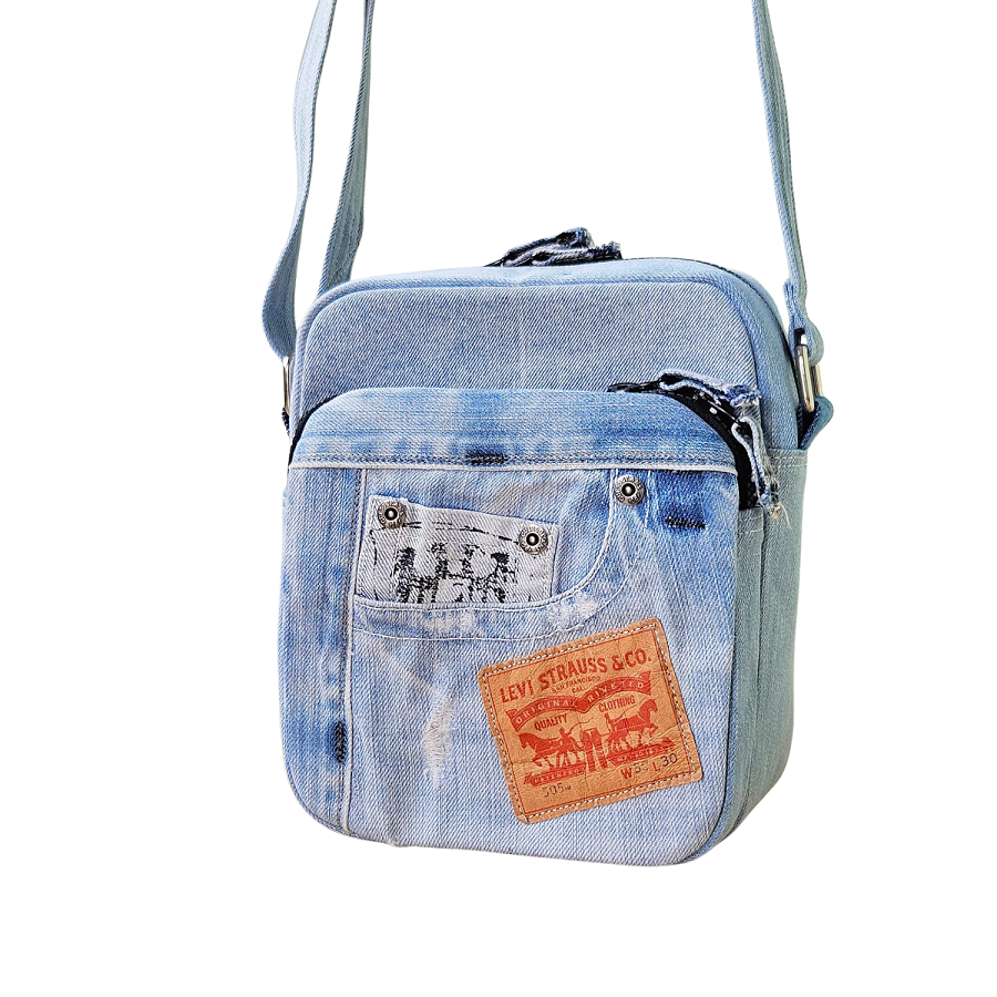 Handmade Upcycled Denim Rectangular Box Bag