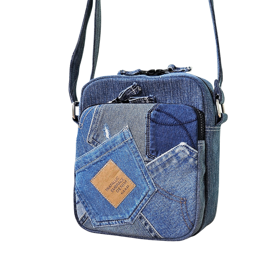 Handmade Upcycled Denim Rectangular Box Bag