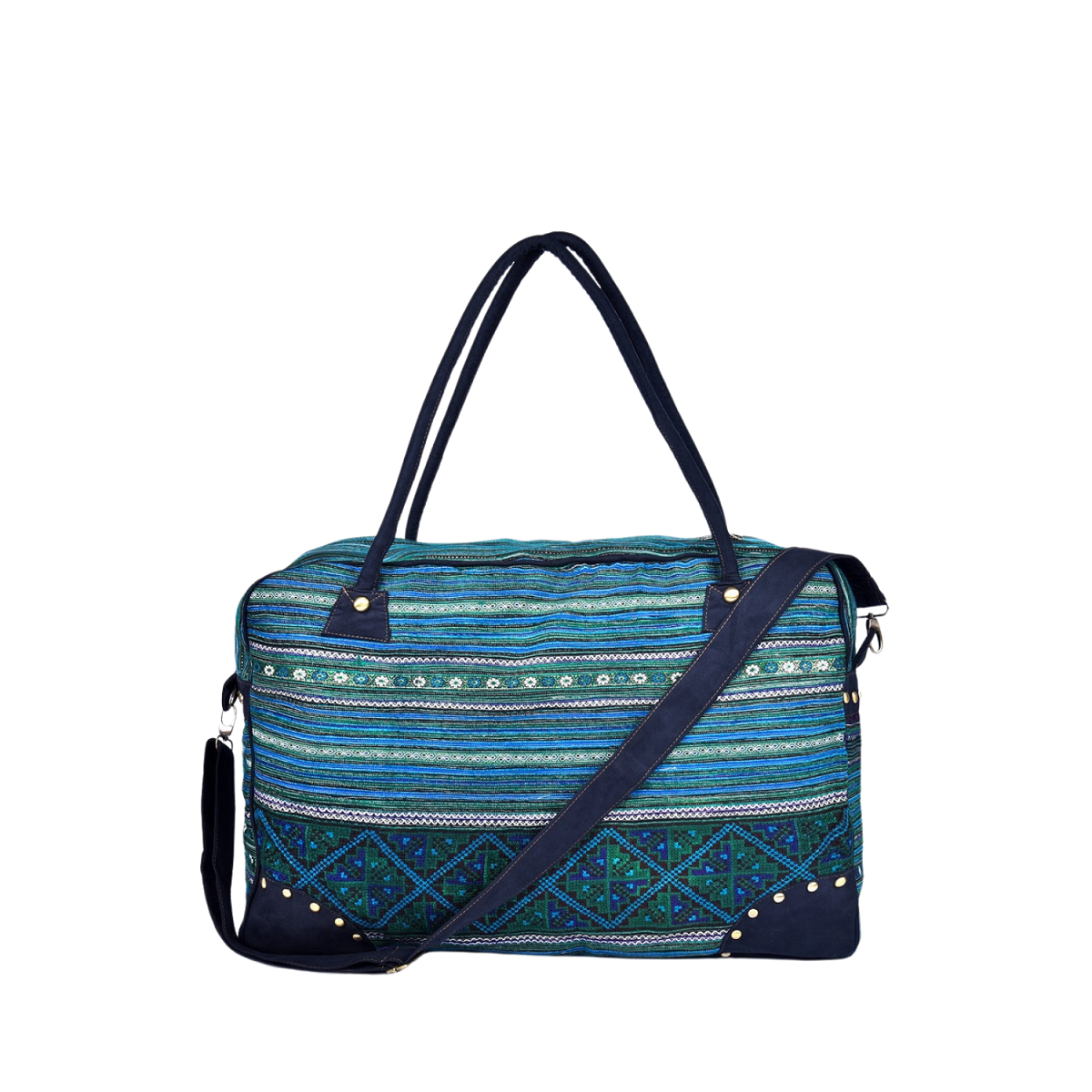 Hand-Woven Rectangular Brocade Suitcase
