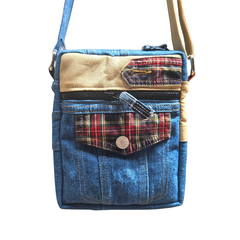 Handmade Upcycled Denim Rectangular Crossbody Bag
