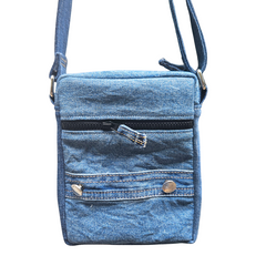 Handmade Upcycled Denim Rectangular Crossbody Bag