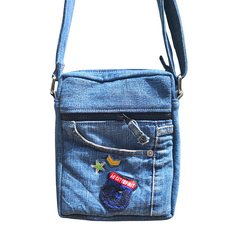 Handmade Upcycled Denim Rectangular Crossbody Bag