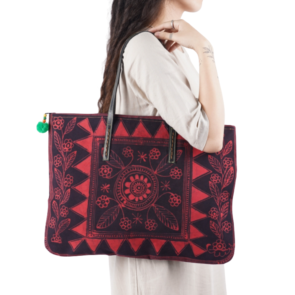 Hand-Woven Rectangular Brocade Bag
