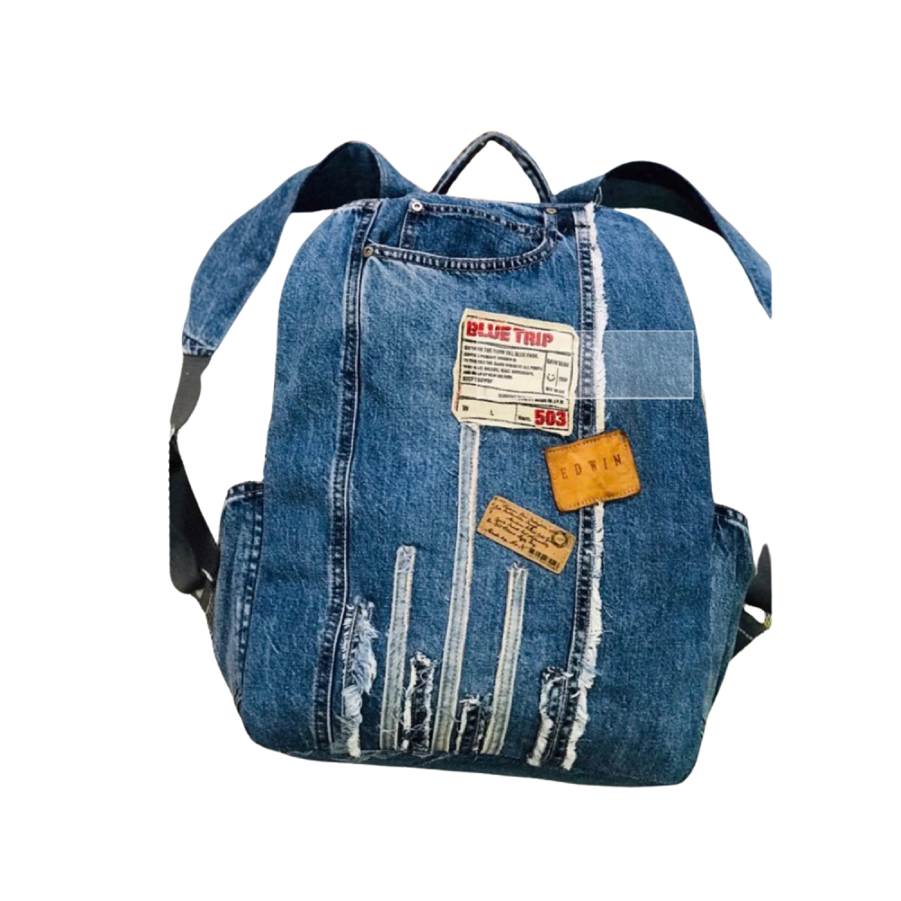 Handmade Upcycled Denim Backpack