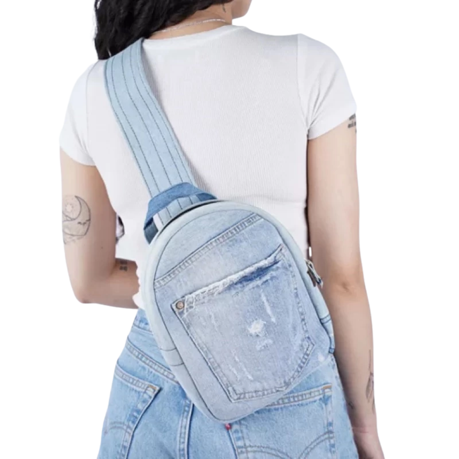 Handmade Upcycled Denim Crossbody Bag