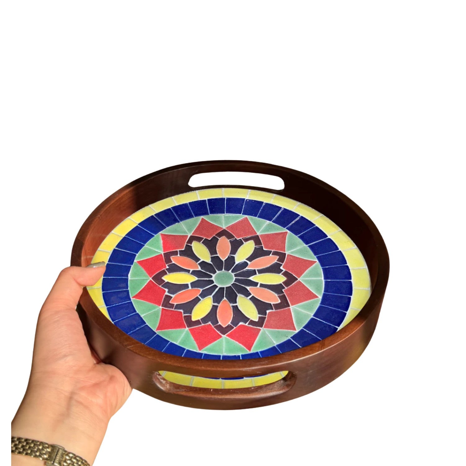 Round Ceramic Tea Tray 1