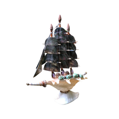 Sailboat Made From Black Seashells
