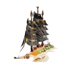 Sailboat Made From Black Seashells