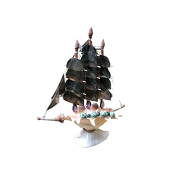 Sailboat Made From Black Seashells