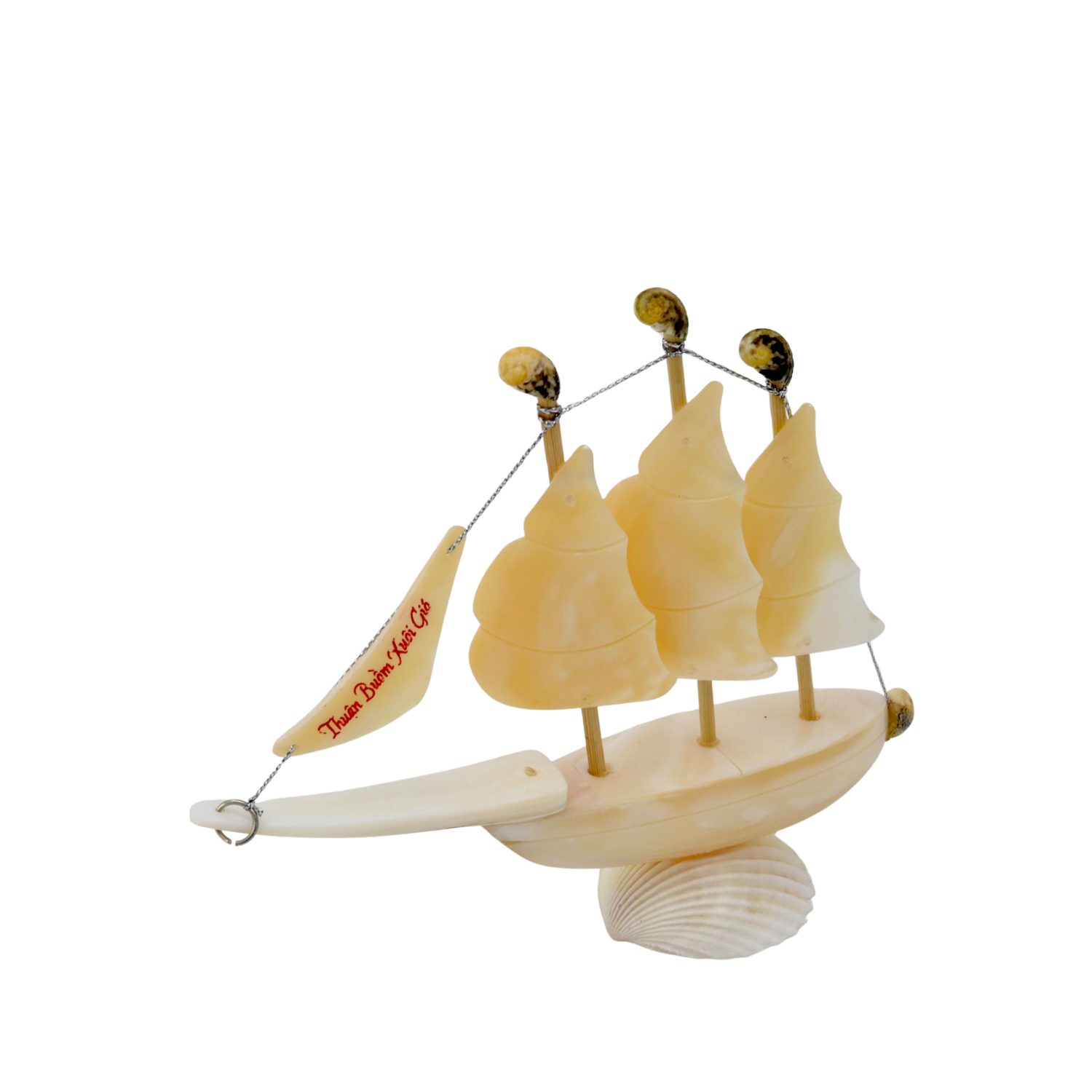 Sailboat Made From Small Seashells