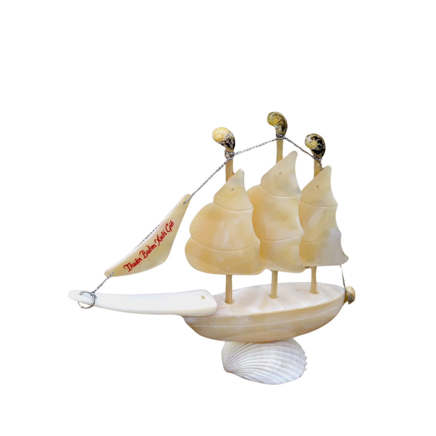 Sailboat Made From Small Seashells