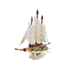 Sailboat With Curved Wing From Seashell