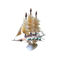 Sailboat With Curved Wing From Seashell
