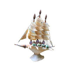 Sailboat With Curved Wing From Seashell