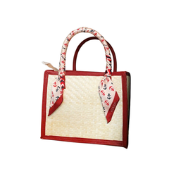 Sakura Sedge Bag Mixed With Silk Scarf