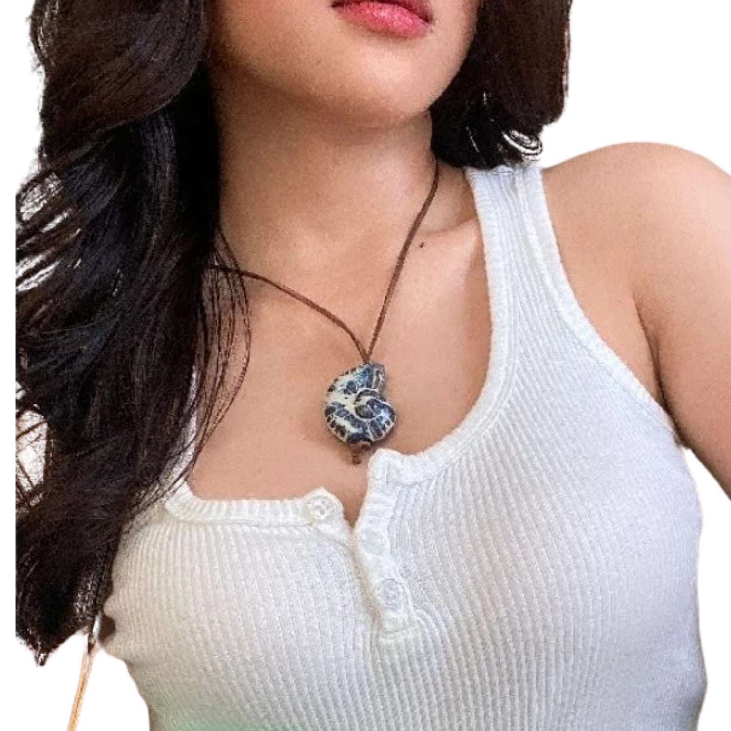 Seashell-shaped Ceramic Necklace