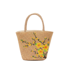 Sedge Bag With Floral Pattern