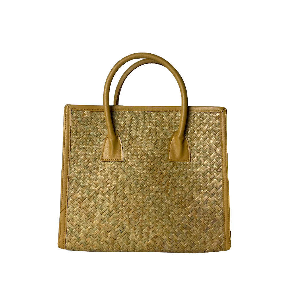 Sedge Tote Bag With Leather Strap
