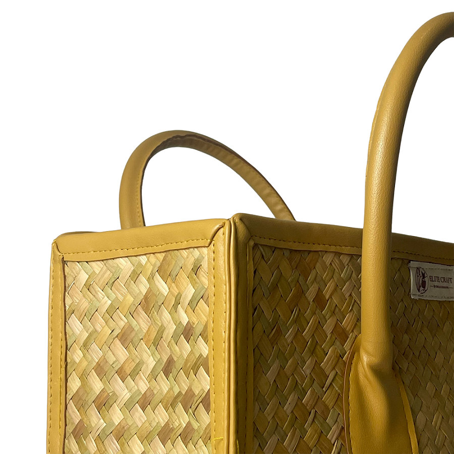 Sedge Tote Bag With Leather Strap