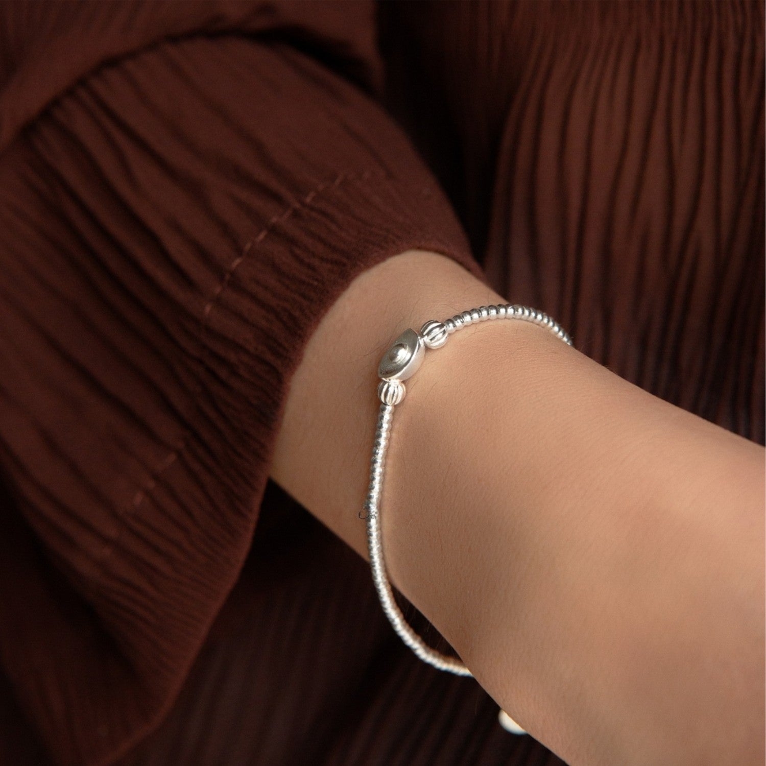 Silver Bar-Shaped Bracelet Handcrafted 925 Sterling Silver
