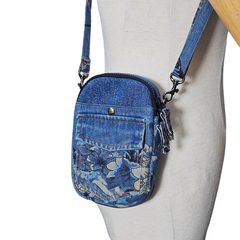 Handmade Upcycled Denim Small Phone Bag