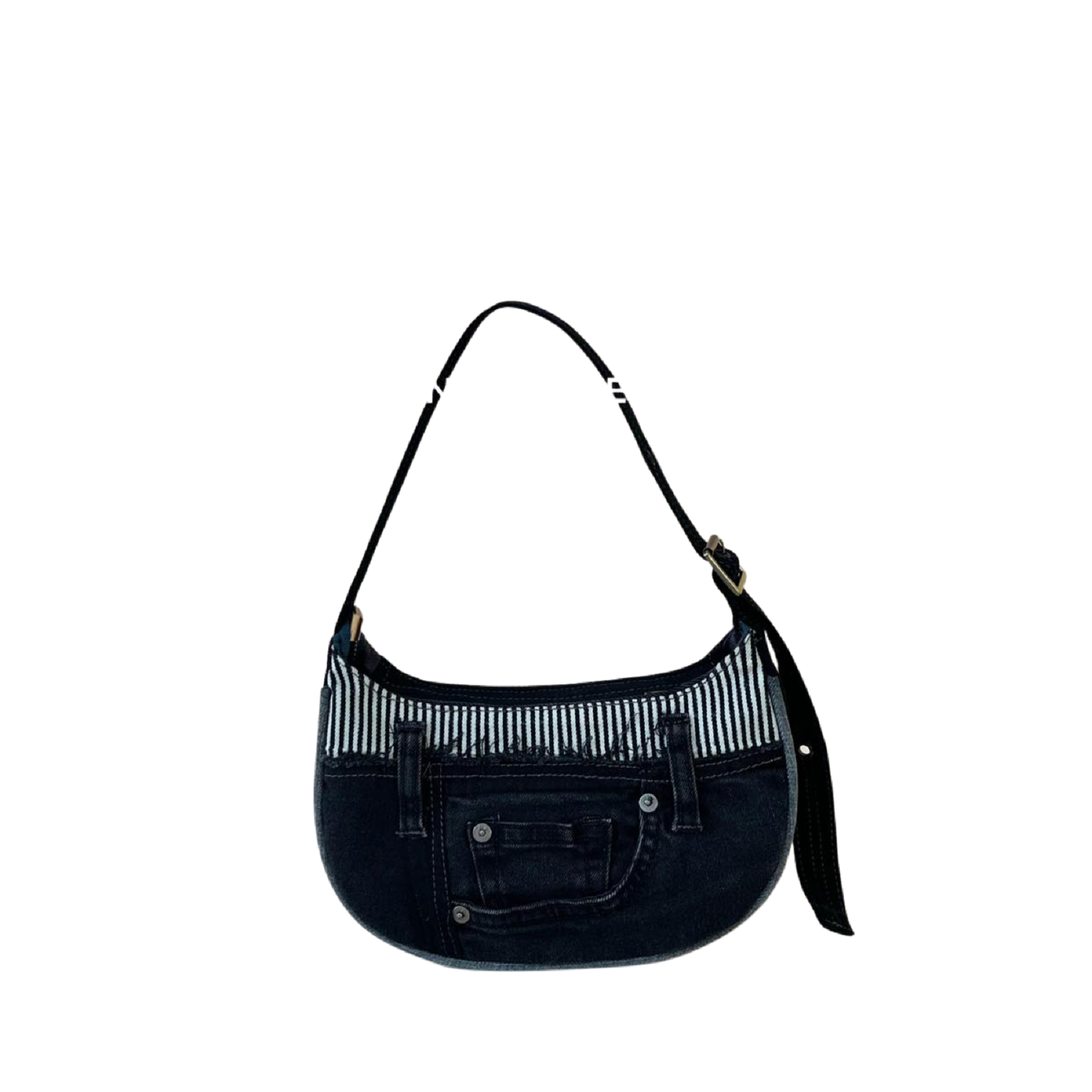 Handmade Upcycled Denim Soft Armpit Bag