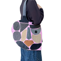 Handmade Upcycled Denim Soft Heart Tote Bag 3