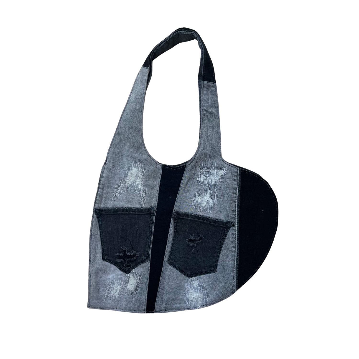 Handmade Upcycled Denim Soft Tote Bag 1
