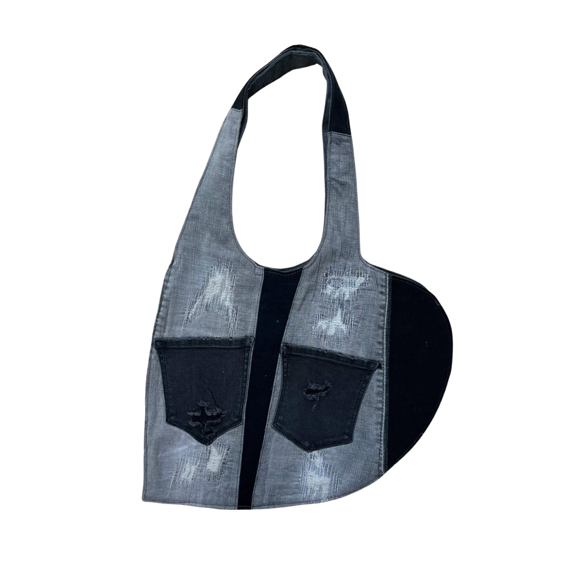 Handmade Upcycled Denim Soft Tote Bag 1