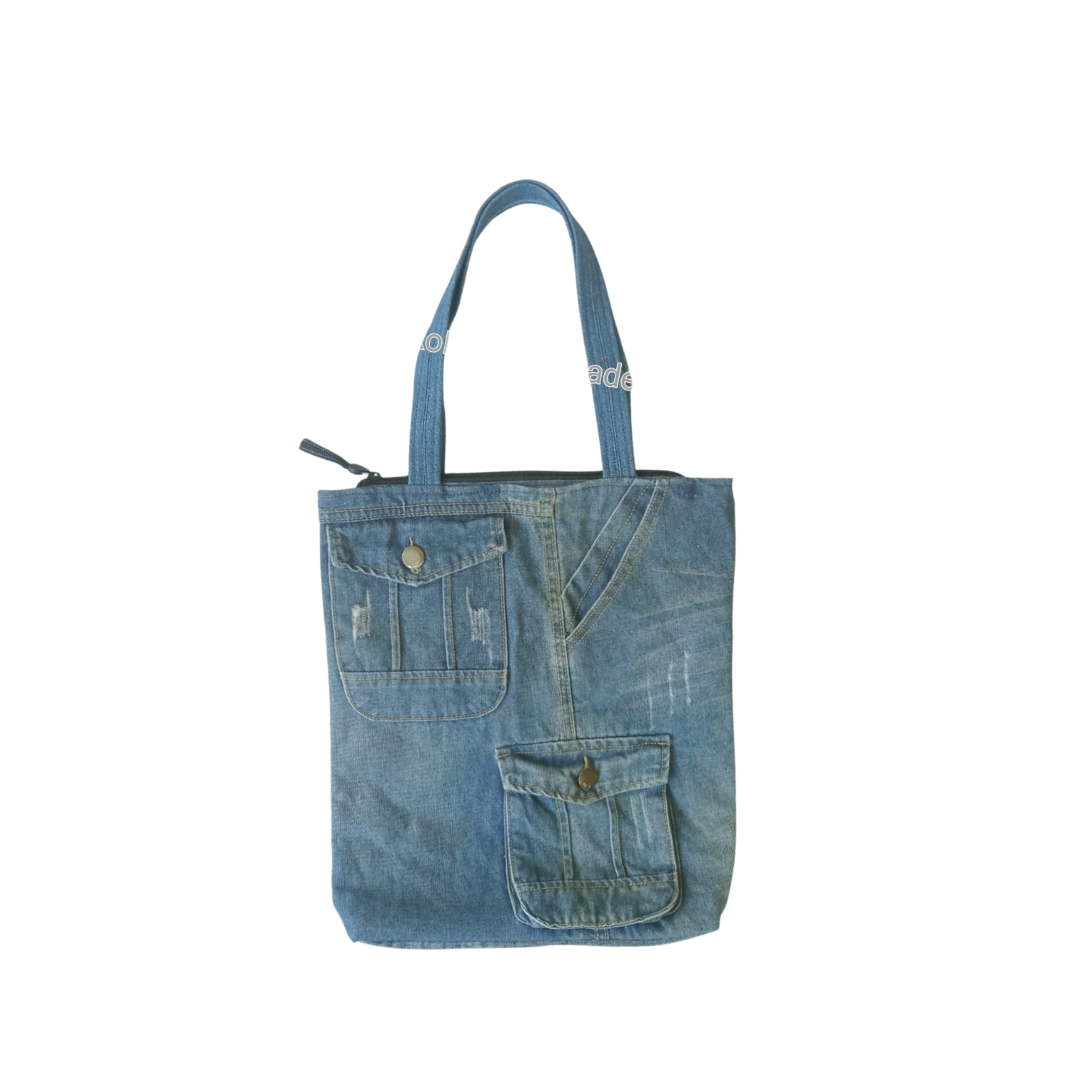 Handmade Upcycled Denim Soft Tote Bag