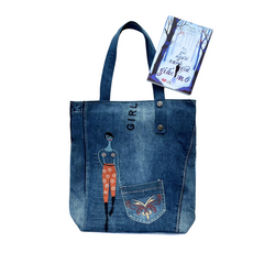 Handmade Upcycled Denim Soft Tote Bag 1