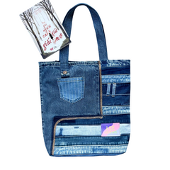 Handmade Upcycled Denim Soft Tote Bag 1