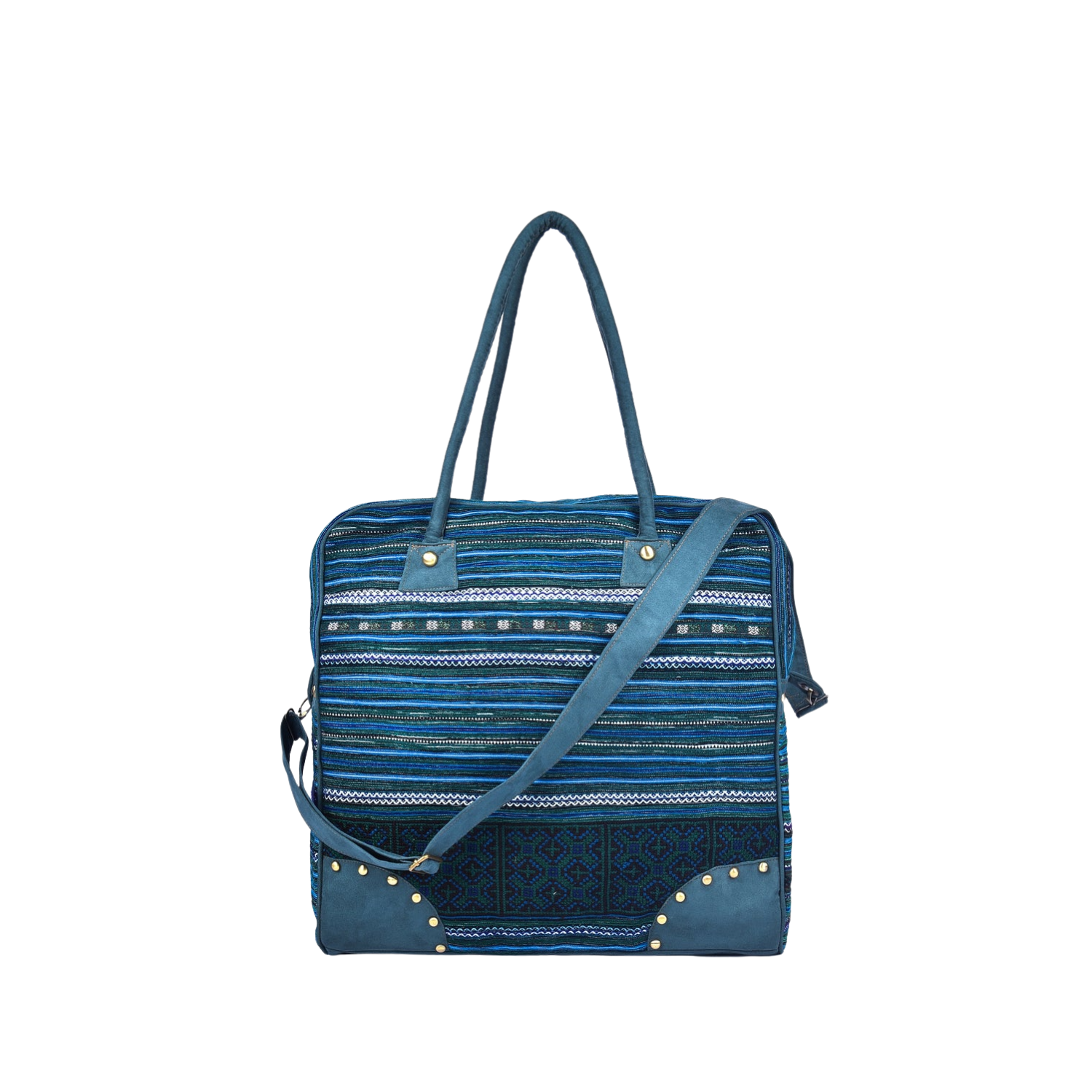Hand-Woven Square Brocade Suitcase