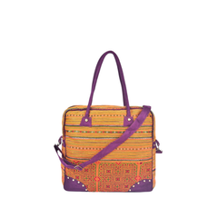 Hand-Woven Square Brocade Suitcase