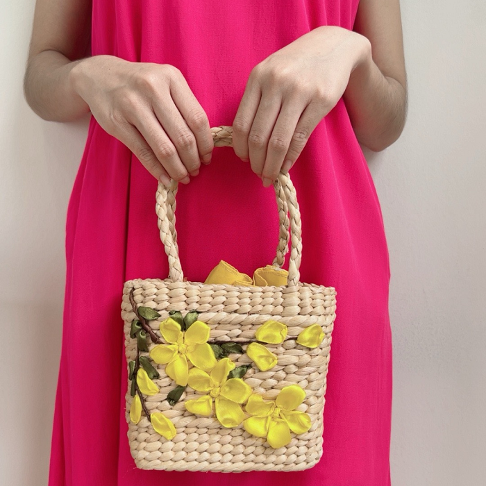Square Water Hyacinth Bag