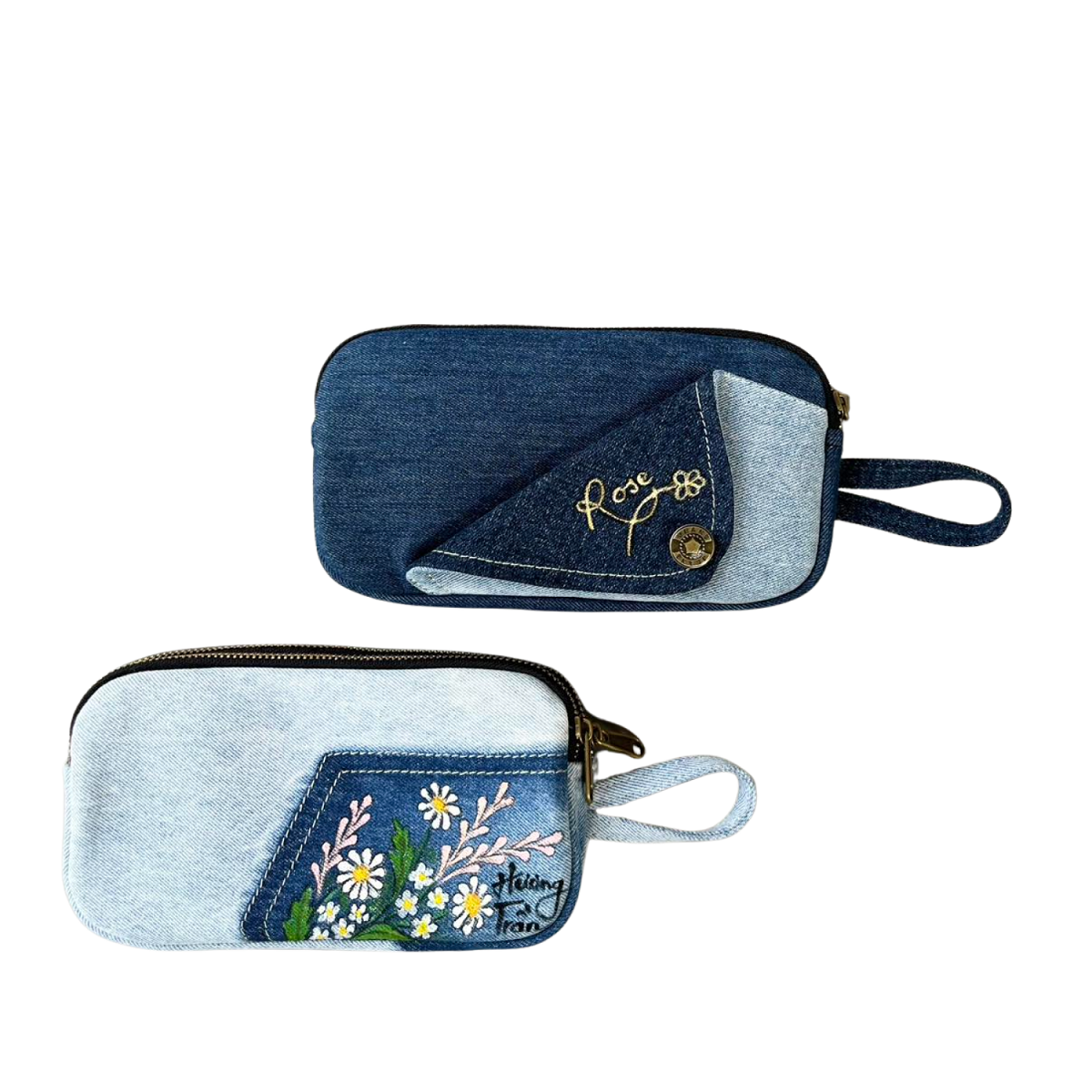 Handmade Upcycled Denim wallet 2 Compartments