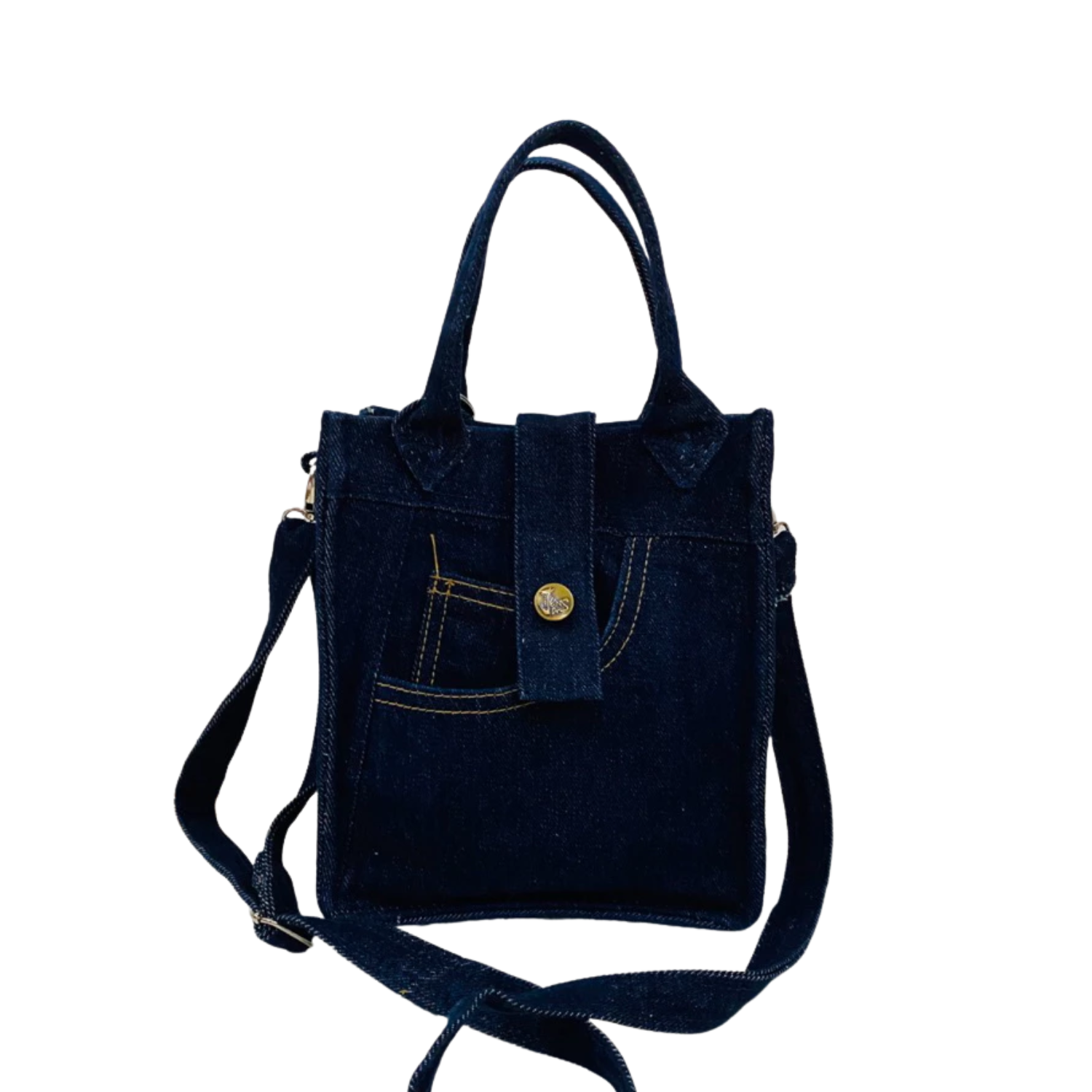 Handmade Upcycled Denim Standing Box Bag